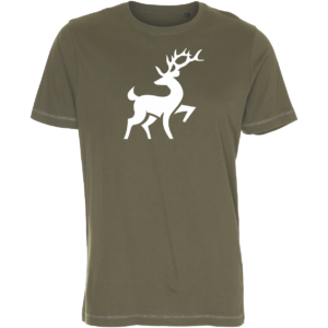 T-shirt med jagt & hund logo - grøn