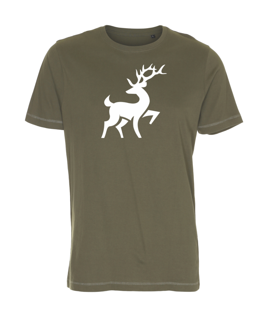 T-shirt med jagt & hund logo - grøn