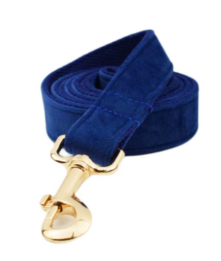 Hundeline - Velour - Mørkeblå