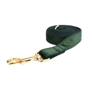 Hundeline - Velour - Mørkegrøn