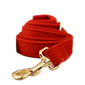 Hundeline - Velour - Rød