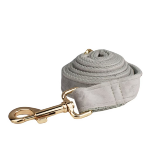 Hundeline - Velour- Sølvgrå