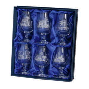 Likørkrystalglas med vildtmotiv