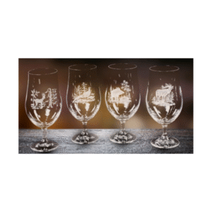 Ølglas med vildtmotiv