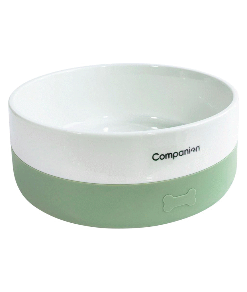 Hundeskål med silikonebund - Granit grøn