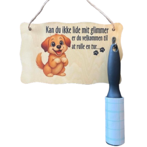 Træskilt med sød tekst til hundehjemmet