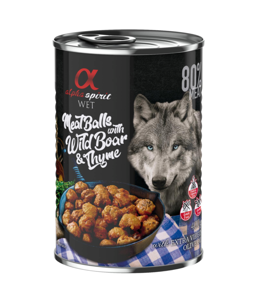 AlphaSpirit Kødboller med vildsvin og timian til hund