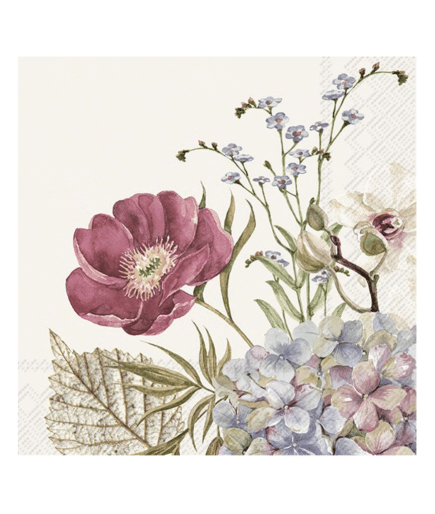 IHR Belles Fleurs frokostservietter med blomstermotiv