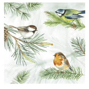 IHR Charming Birds cocktailservietter med fuglemotiv