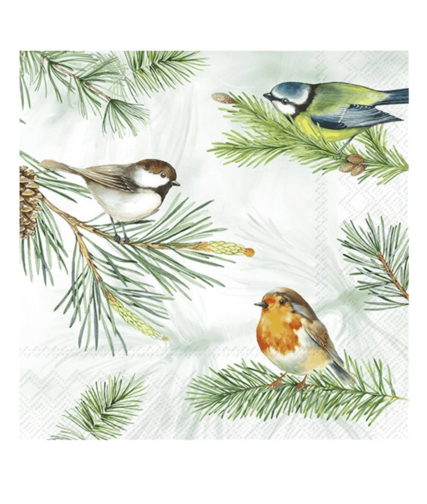 IHR Charming Birds cocktailservietter med fuglemotiv