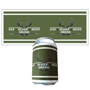 Klistermærke til dåser - Eat Sleep Hunt