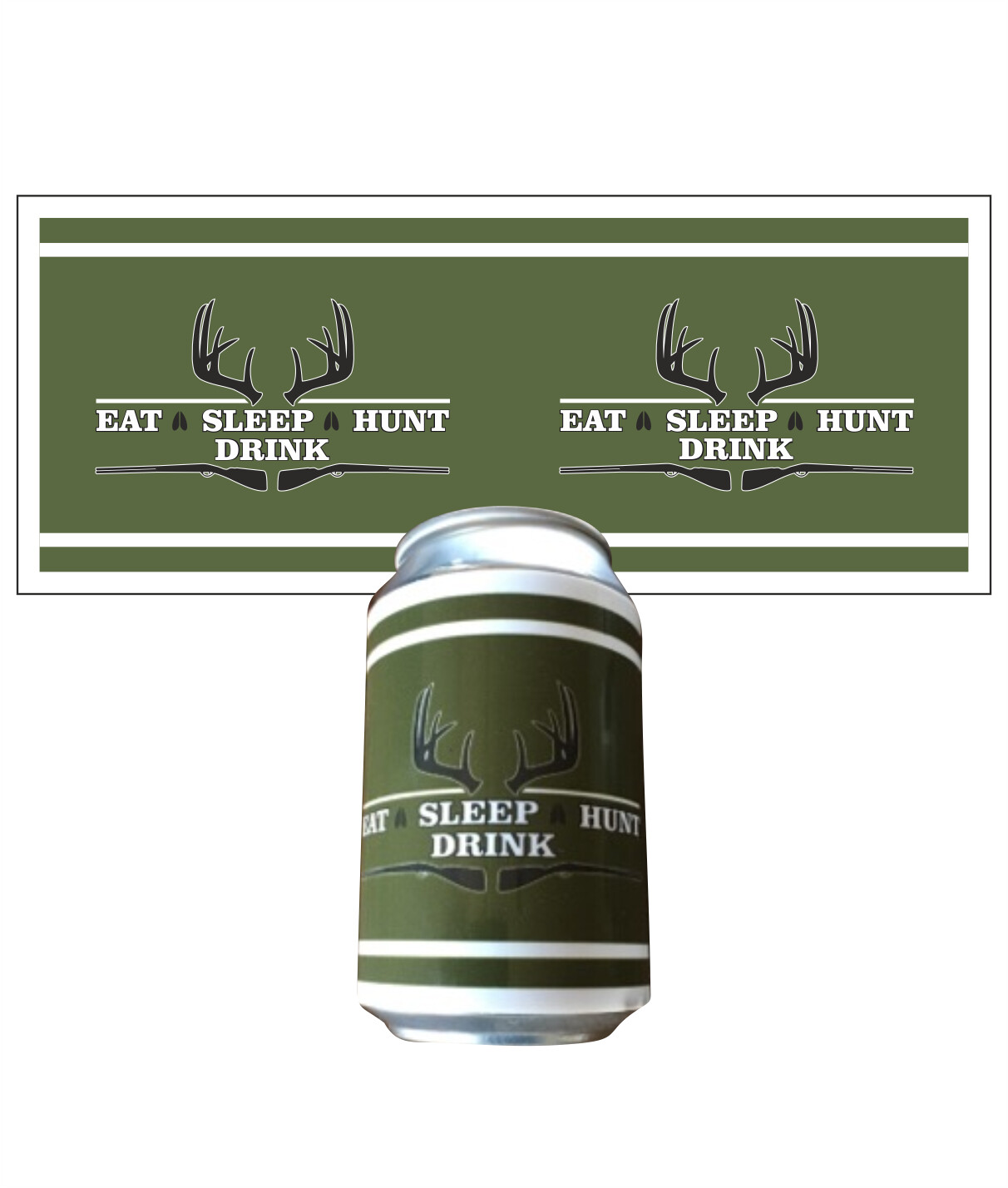 Klistermærke til dåser - Eat Sleep Hunt