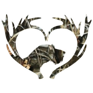 Foliemærke - Gevir hjerte med hund camouflage