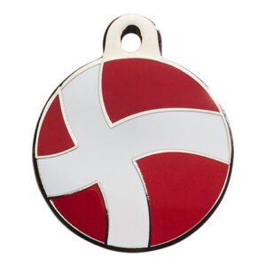 Hundetegn - stor cirkel med dansk flag