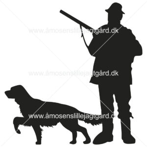 Foliemærke - Jæger med Kleiner Münsterländer
