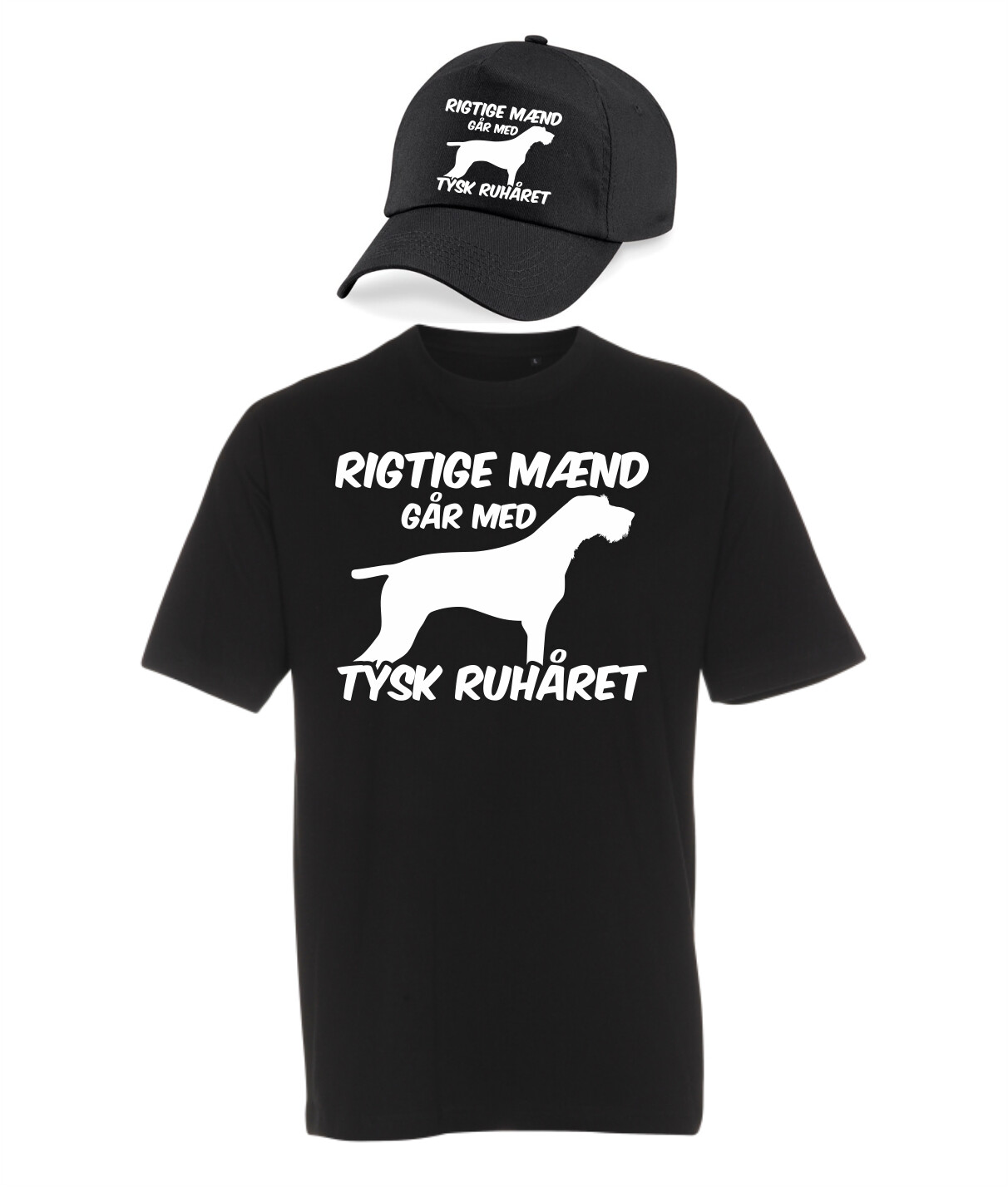 T-shirt og caps med tryk - Rigtige mænd går med... - Forskellige