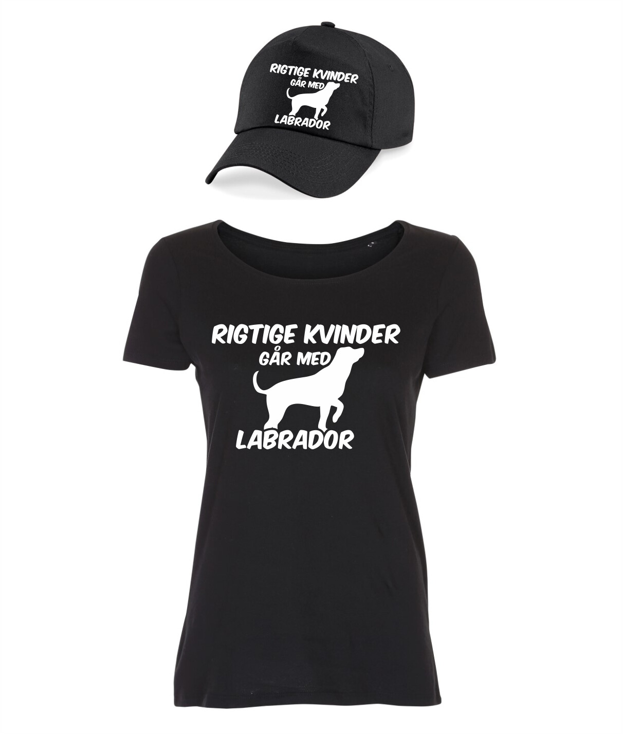 T-shirt og caps med tryk - Rigtige kvinder går med... - Forskellige