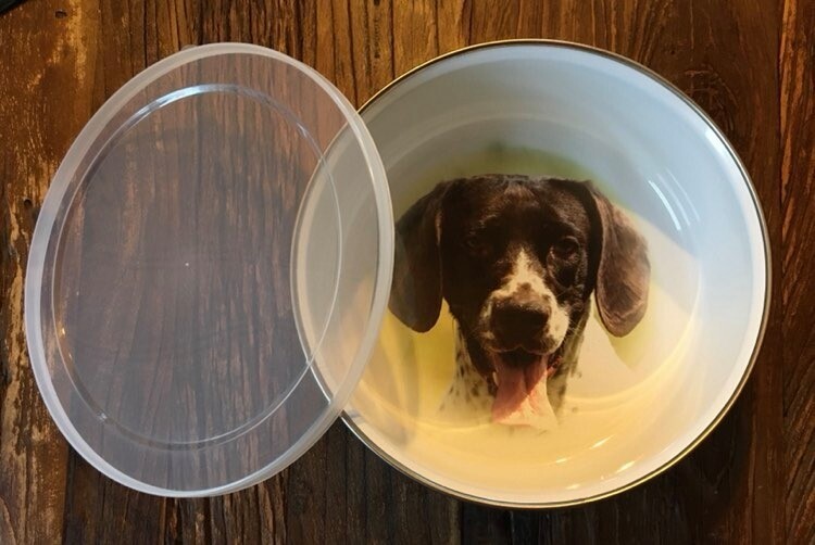 Emalje skål med tryk