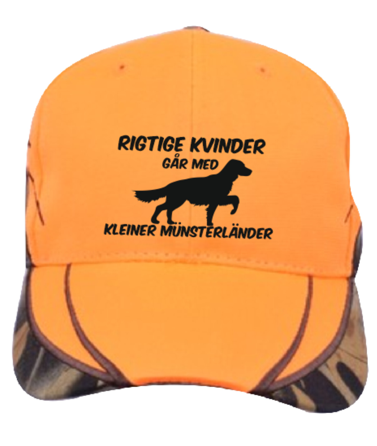 Orange jagt caps med Kleiner Münsterländer KVINDE
