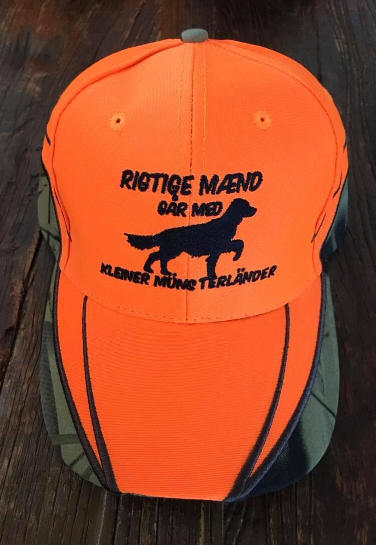 Orange jagt caps med Kleiner Münsterländer MÆND/KVINDER