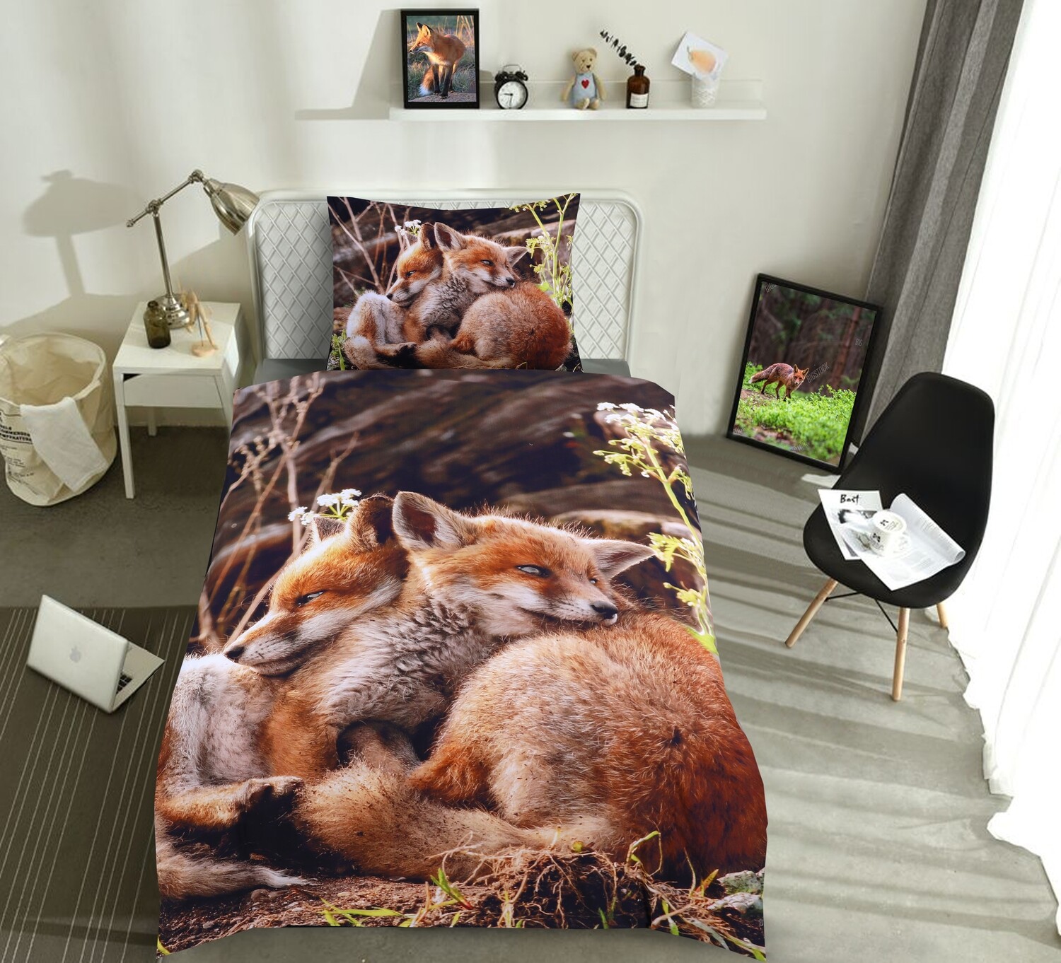 Sengetøj - Ræveunger - Enkeltdyne