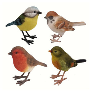 Havefigur - Naturtro fugle 4 stk.