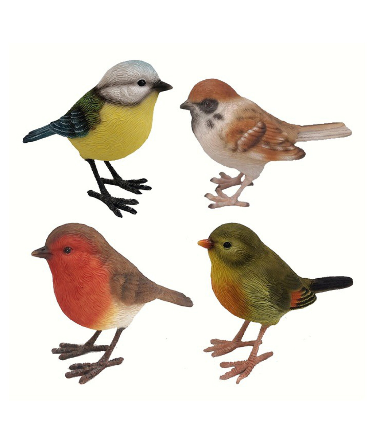 Havefigur - Naturtro fugle 4 stk.