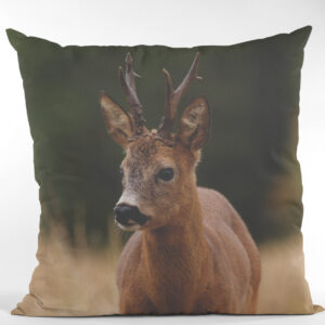 Pyntepude med print af Råbuk