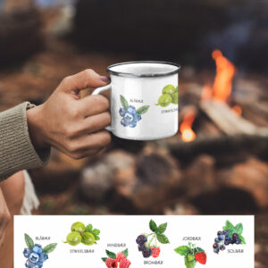 NY Emaljekrus med print af havens bær