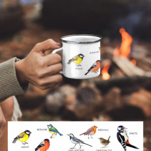 NY Emaljekrus med print af havens fugle