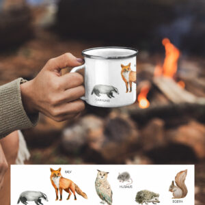 NY Emaljekrus med print af småvildt