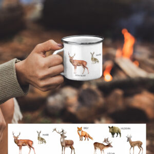 NY Emaljekrus med print af storvildt