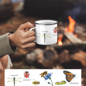 NY Emaljekrus med print af havens insekter