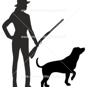 Foliemærke - Kvindelig jæger med labrador