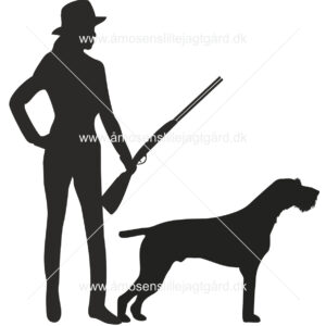 Foliemærke - Kvindelig jæger med Ruhår