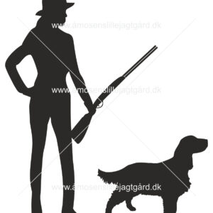 Foliemærke - Kvindelig jæger med Cocker