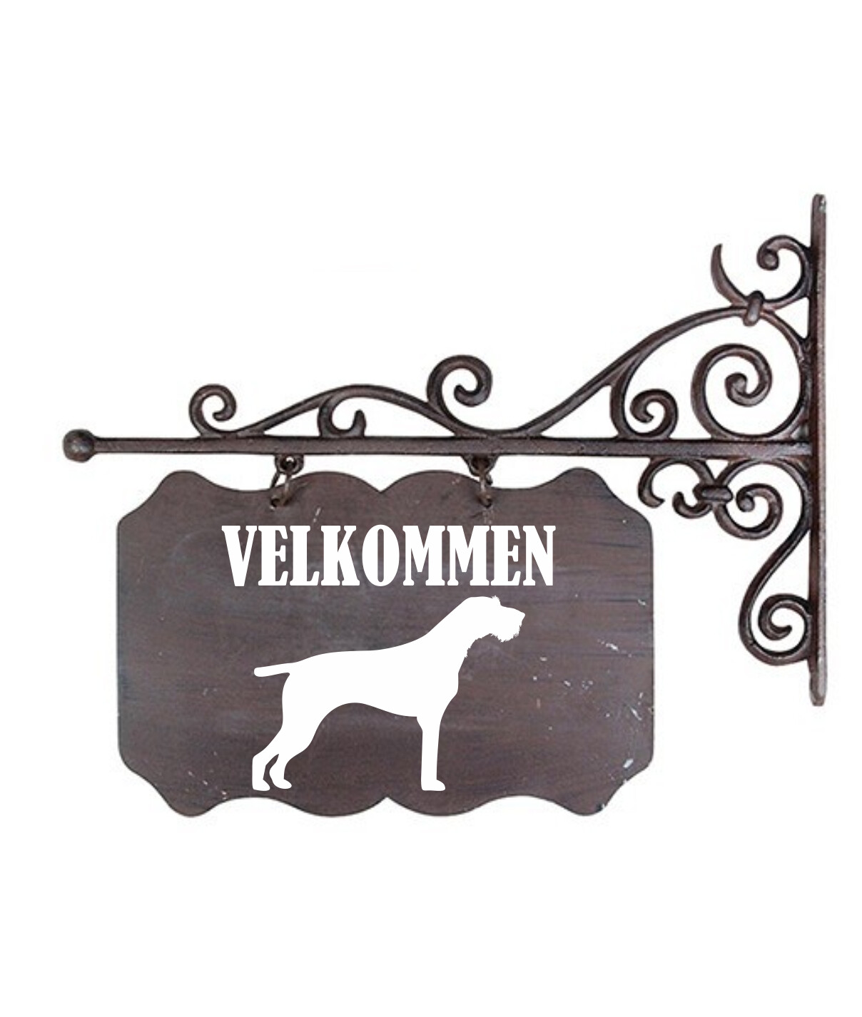 Støbejerns skilt med motiv - Kantet