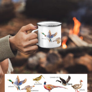 NY Emaljekrus med print af vildt fugle