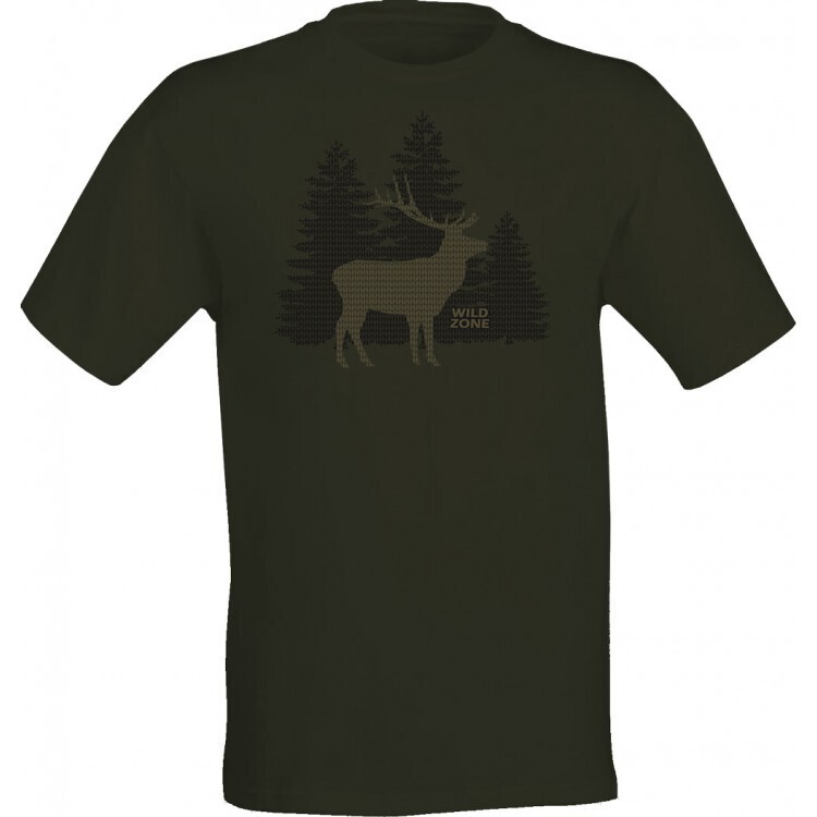 1 Wild Zone T-shirt med print af Kronhjort