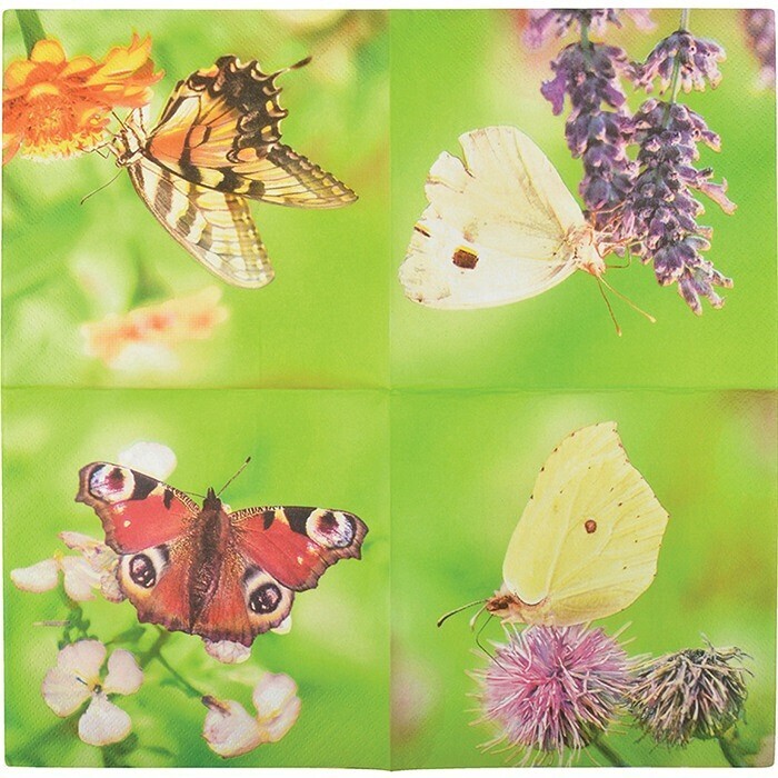 Servietter med Sommerfugle