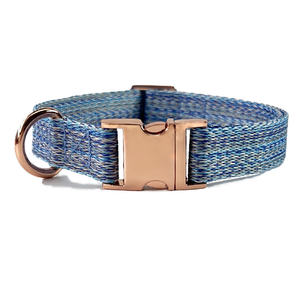 Regulerbar hundehalsbånd - Blåmeleret