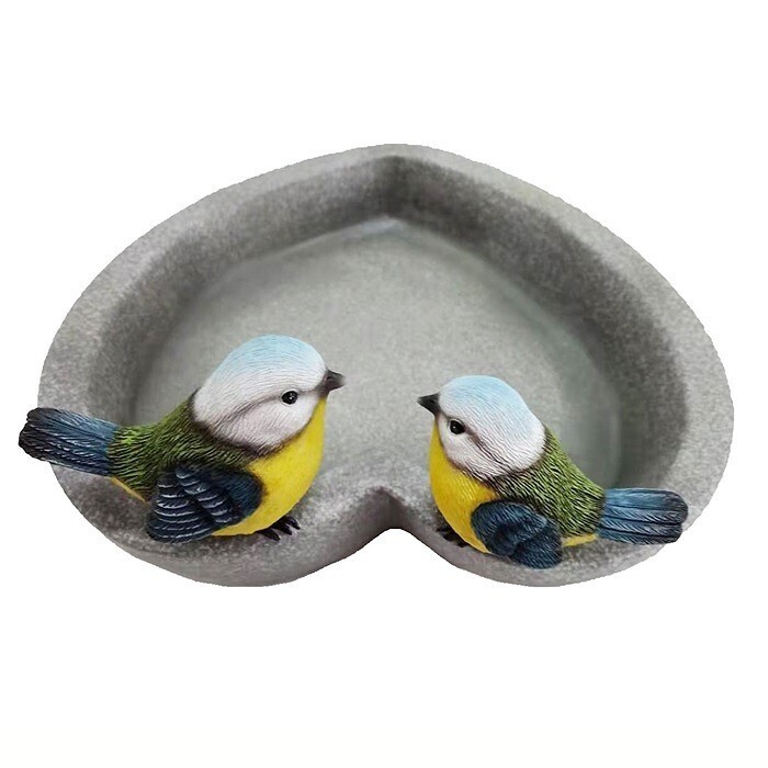 Havefigur - Fuglebad hjerteformet