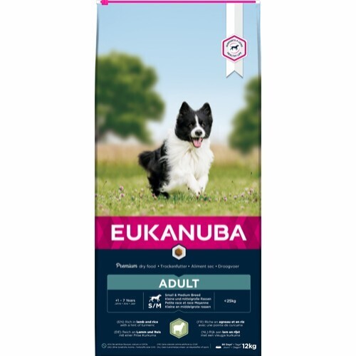 Eukanuba Adult small/medium breed Lam&Ris 12 kg.