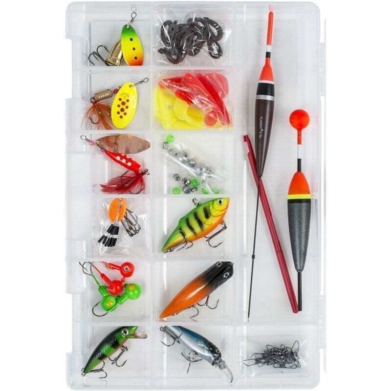 Target aborre kasse med lokkemad og tilbehør