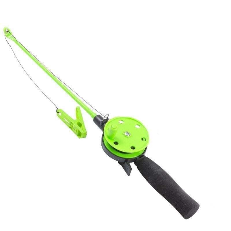 Krabbefiskeri med stang &; tøjklemme grøn