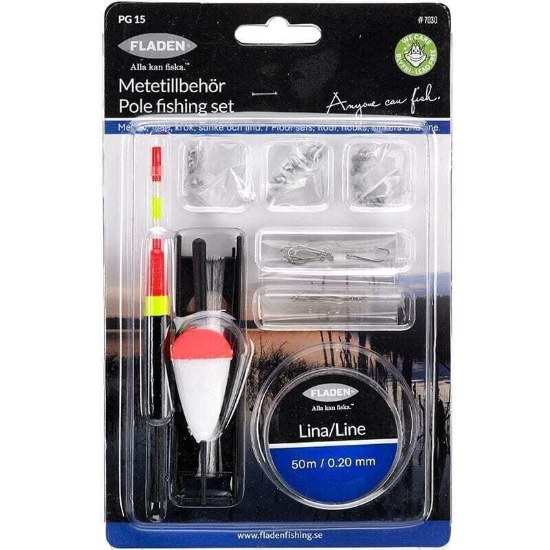Fisketilbehør komplet fiskeline flydekrog synkeline