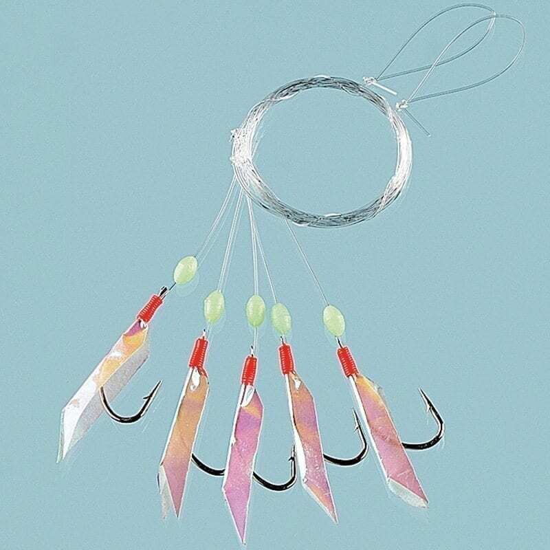 Makrelforfang med selvlysende tape & perler