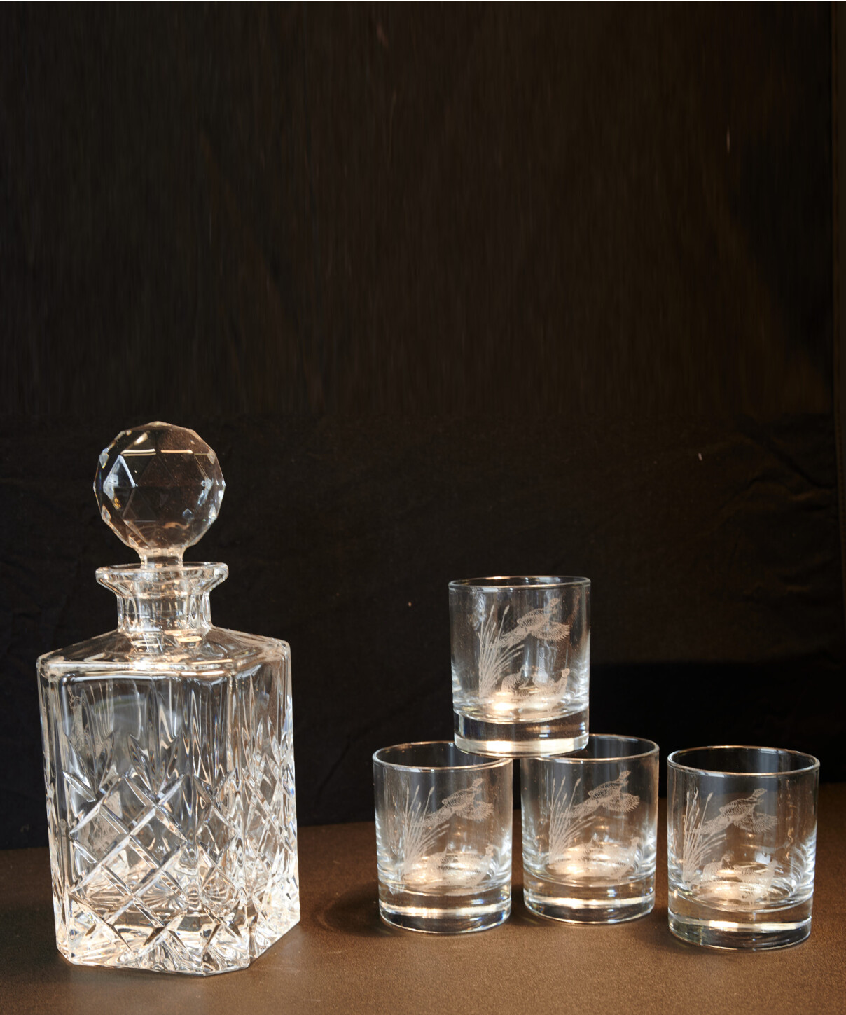 Karaffel med 4 glas - Fasan