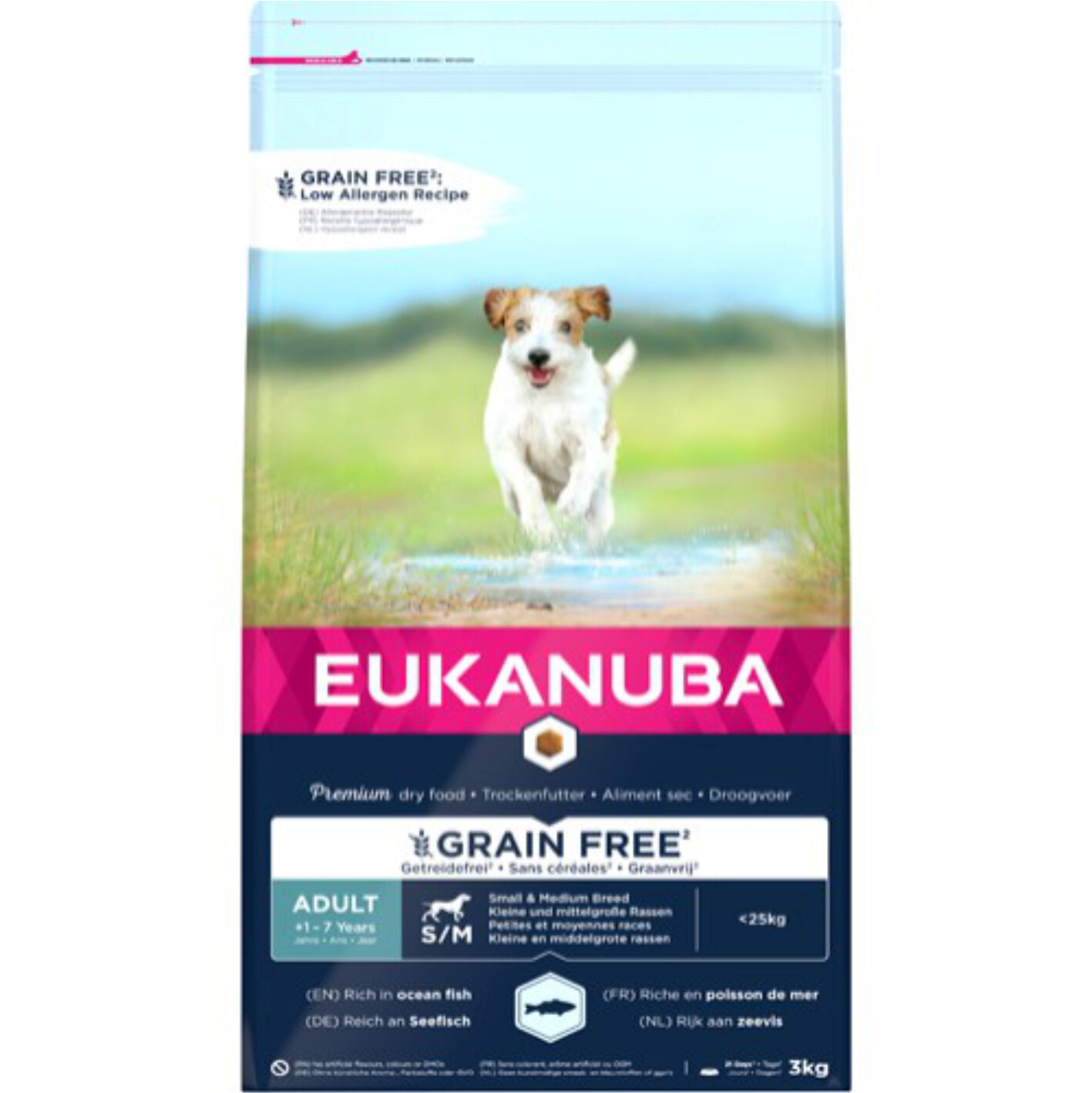 Eukanuba adult small/medium kornfri 3 kg.