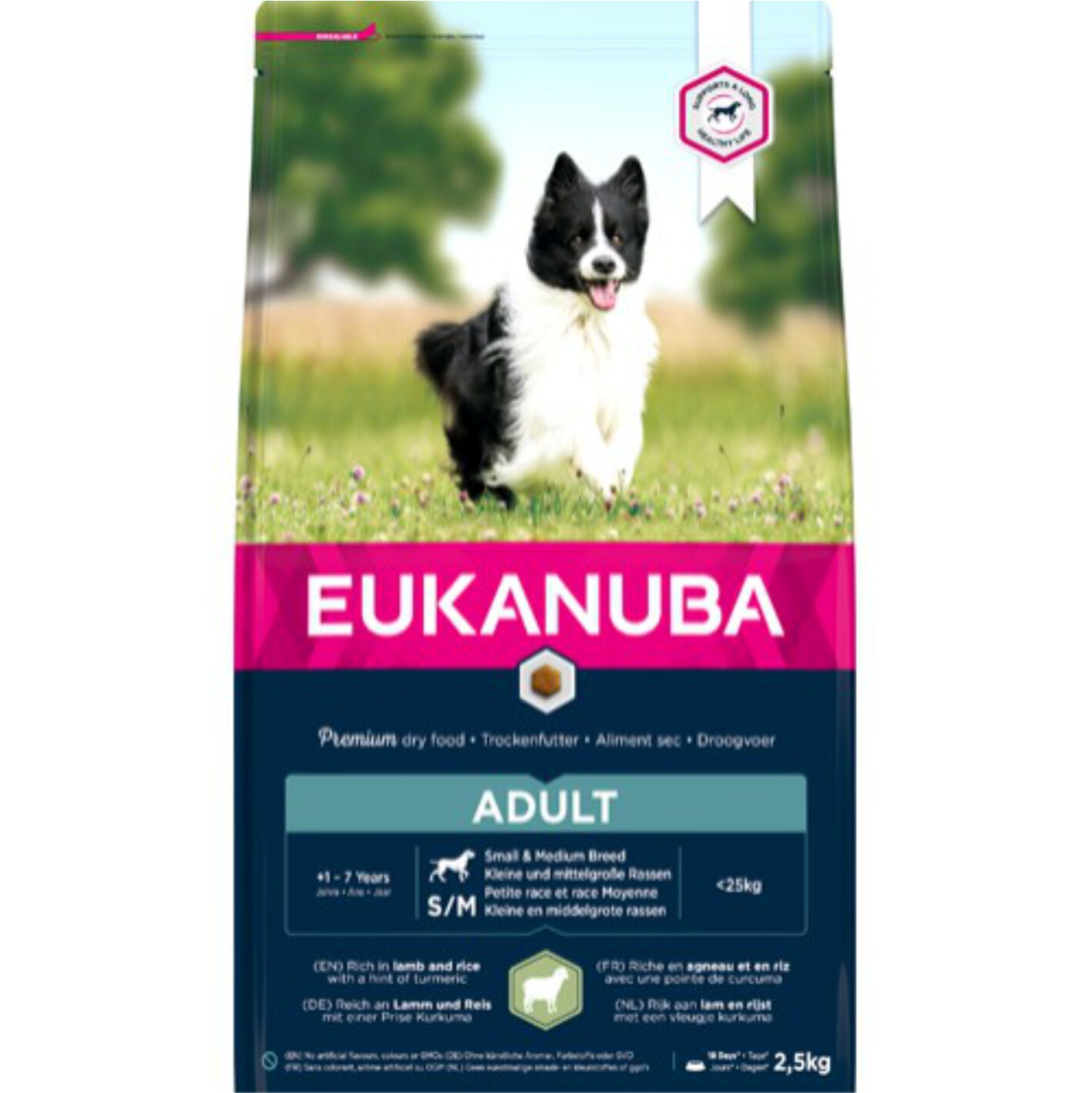 Eukanuba Adult small/medium breed Lam&Ris 2,5 kg.